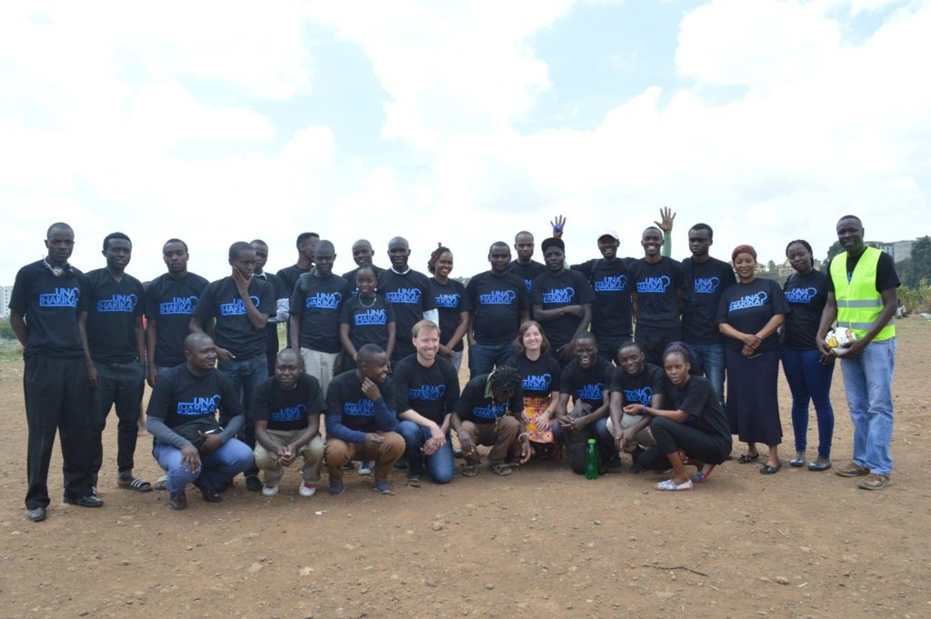 Community Ambassadors and Map Kibera staff at the Una Hakika? launch event in Kibera