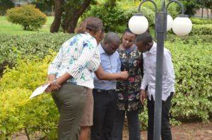 Some of the trainees having a short mapping exercise within the training venue